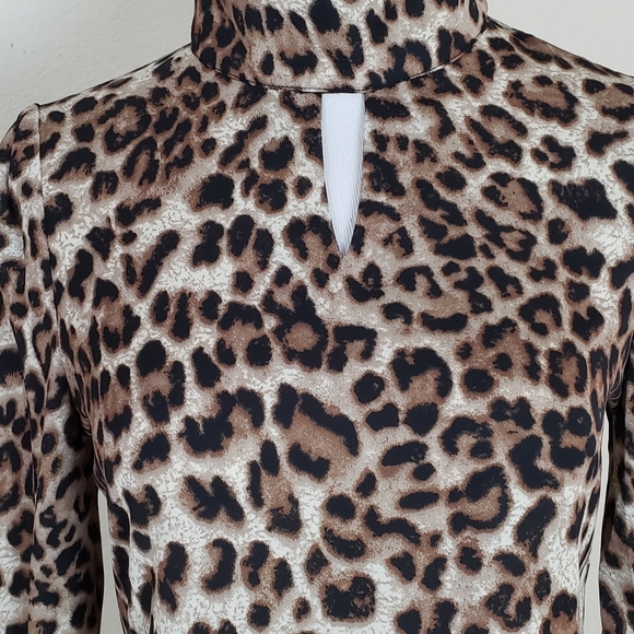 Leopard Vintage Print Top Flutter Sleeves SZS‎ - Picture 4 of 8